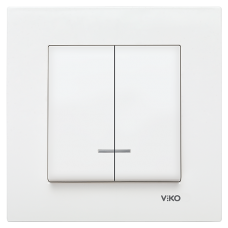 Выключатель 2-х клавишный с подсветкой VIKO Karre Белый (90960050)