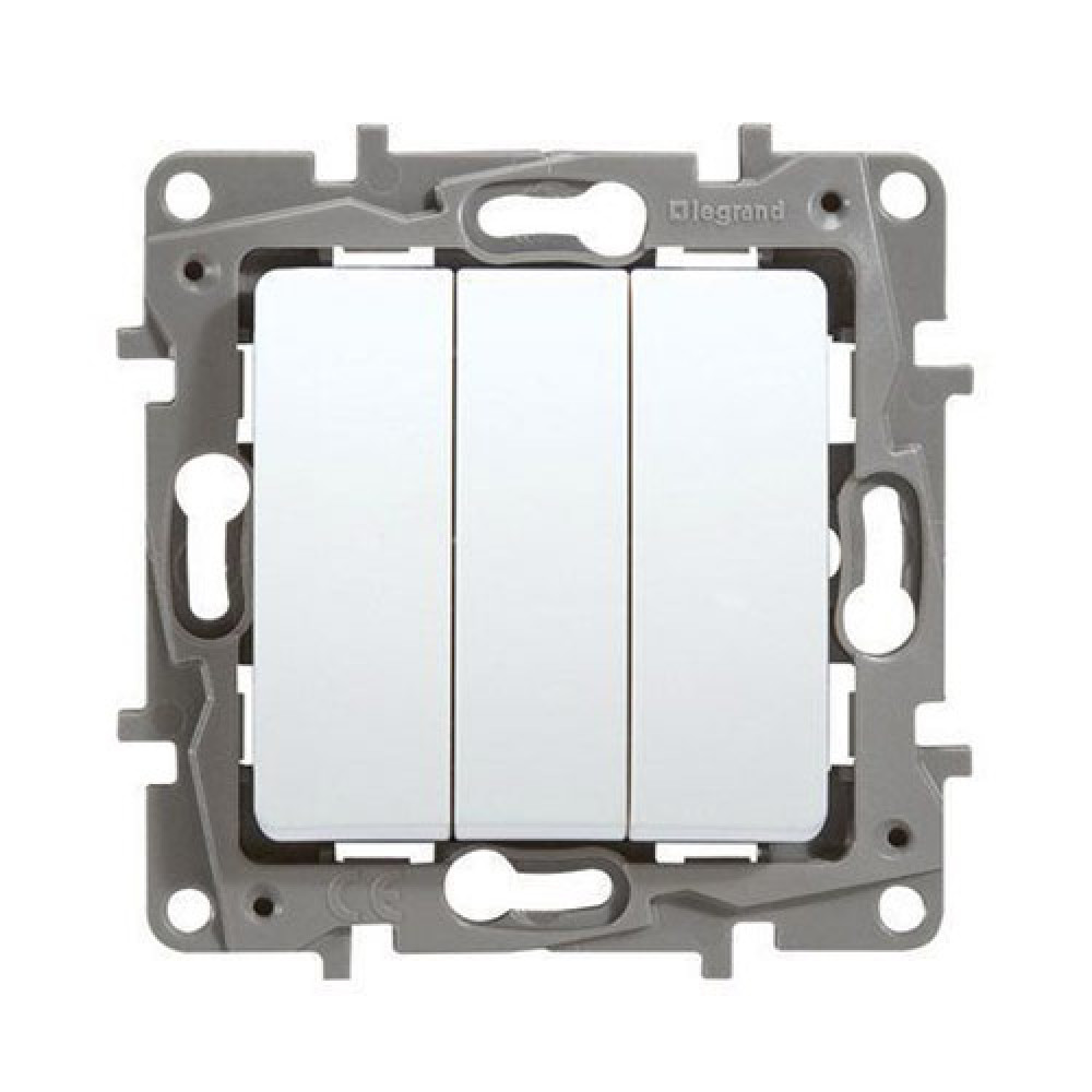 Вимикач триклавішний Legrand Etika 10A Білий (672213)