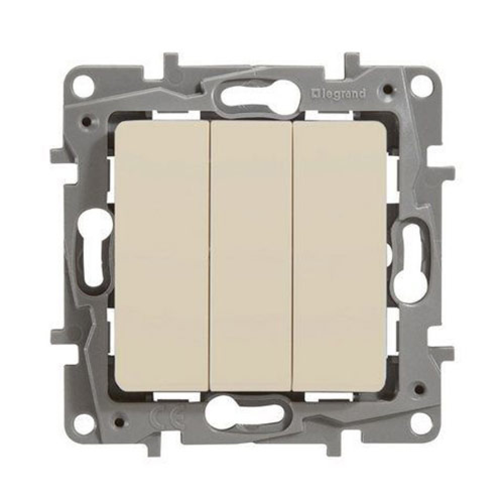 Вимикач триклавішний Legrand Etika 10A Слонова кістка (672313)