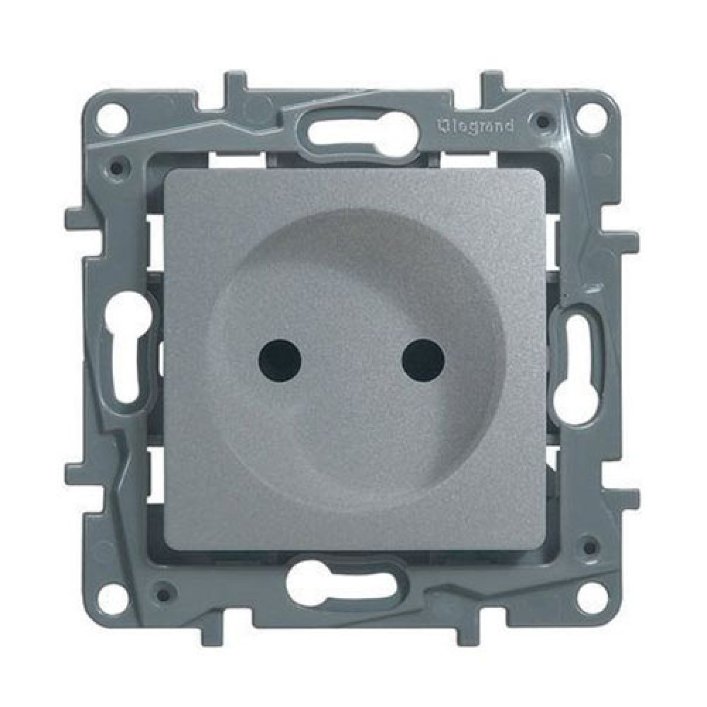 Розетка с защитными шторками Legrand Etika 16A Алюминий (672434)
