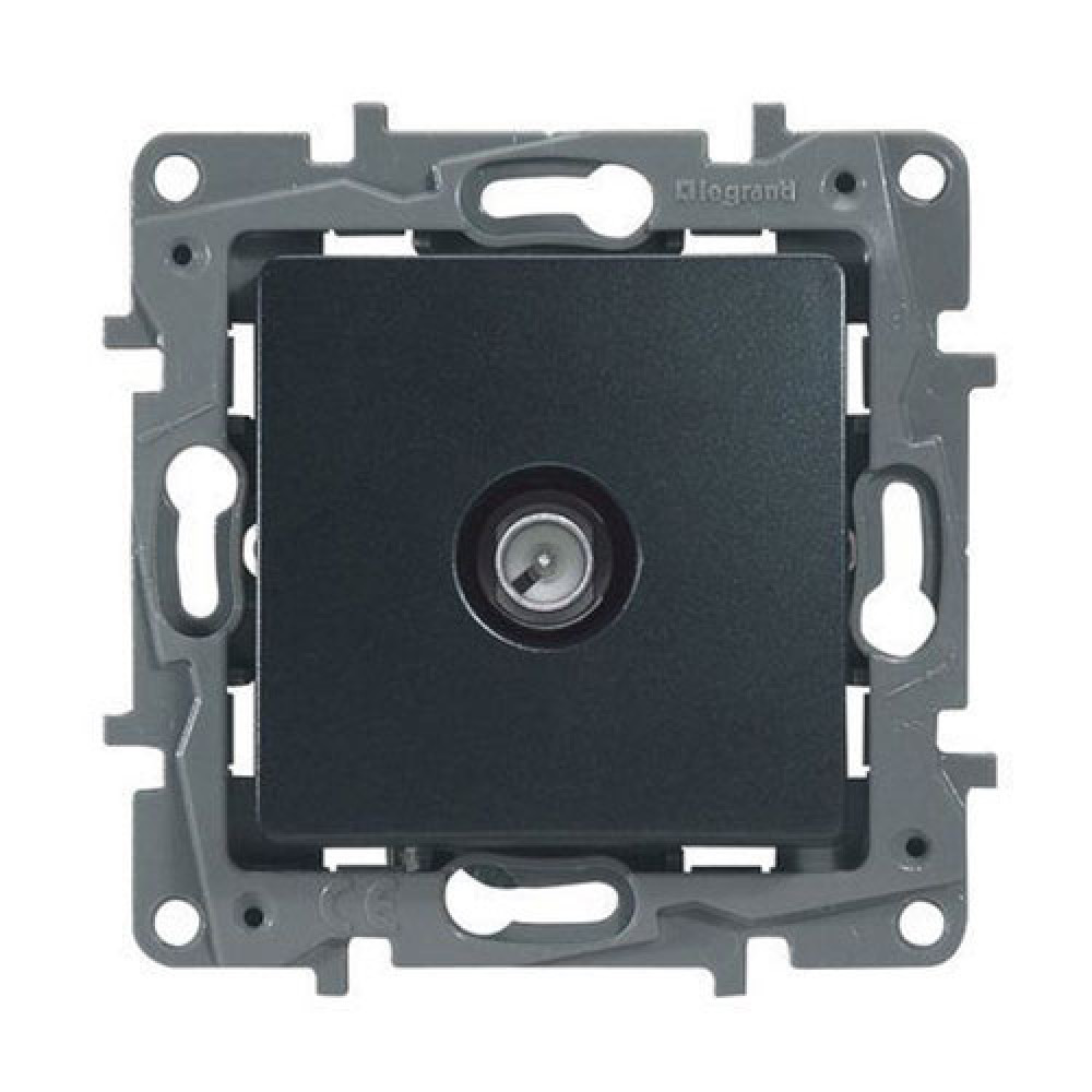 Розетка телевизионная конечная Legrand Etika 5 dB Антрацит (672665)