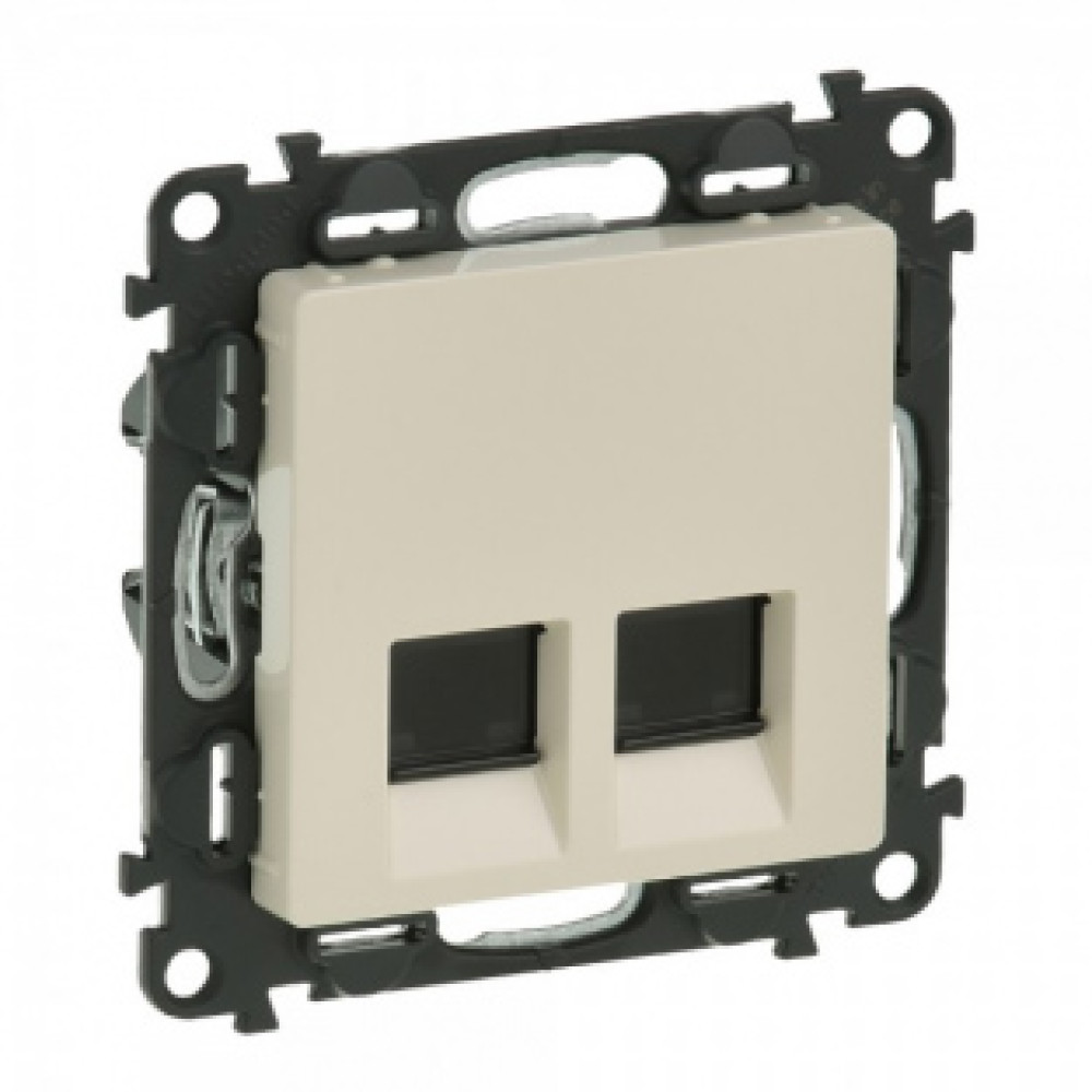 Розетка комп 'ютерна Legrand Valena Life RJ45 категорія 5е UTP 2 вих. Слонова кістка (753541)