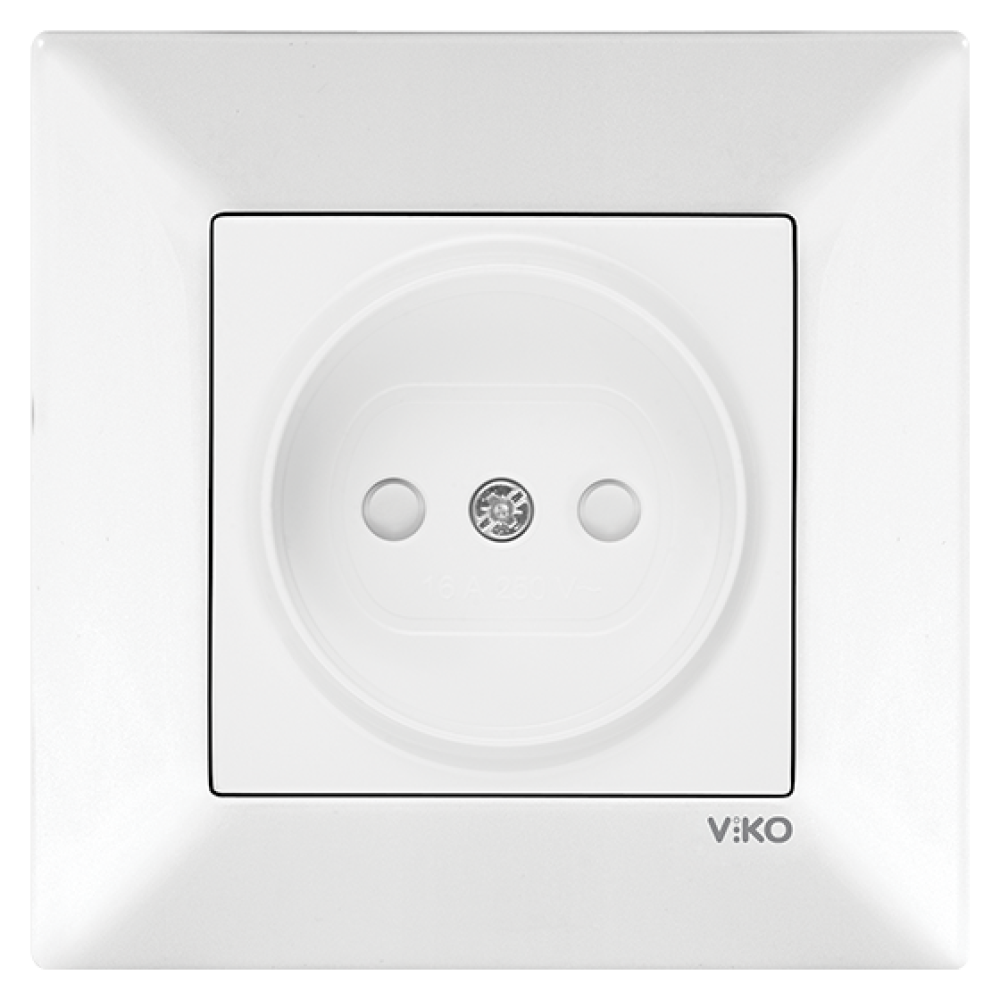 Розетка VIKO Meridian (без заземления), с защитными шторками Белая (90970043)