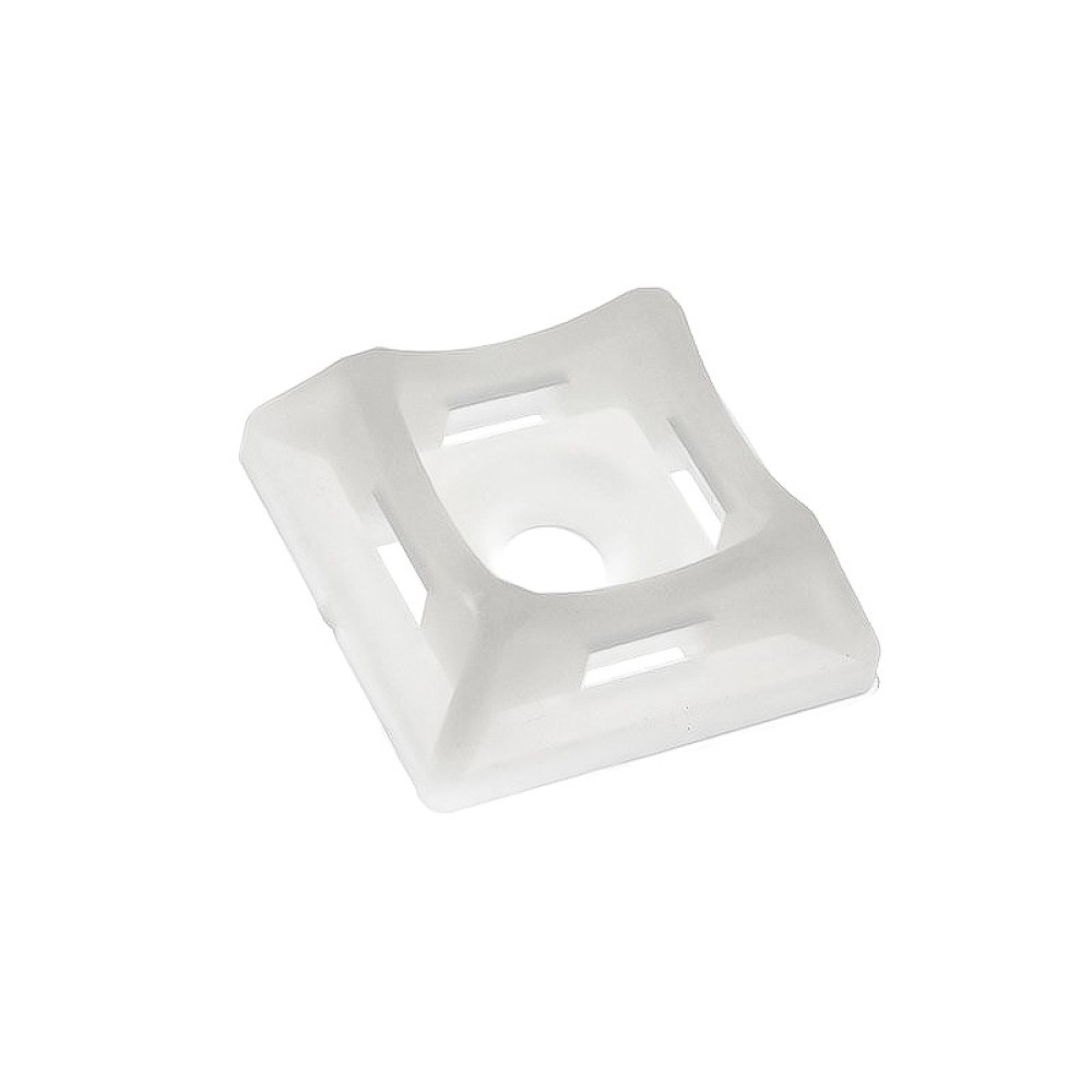 Площадка универсальная 20х20 с отверстием для стяжки шириной до 5мм белая (пач. 50 шт.) APRO