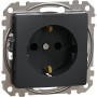 Розетка с заземлением и защитными шторками Schneider Electric Sedna Design Черный 16А SDD114022