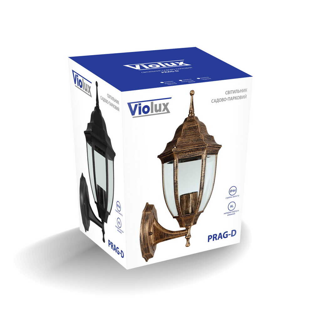 Світильник садово-парковий Violux Prag-D античний білий 60W Е27 IP44