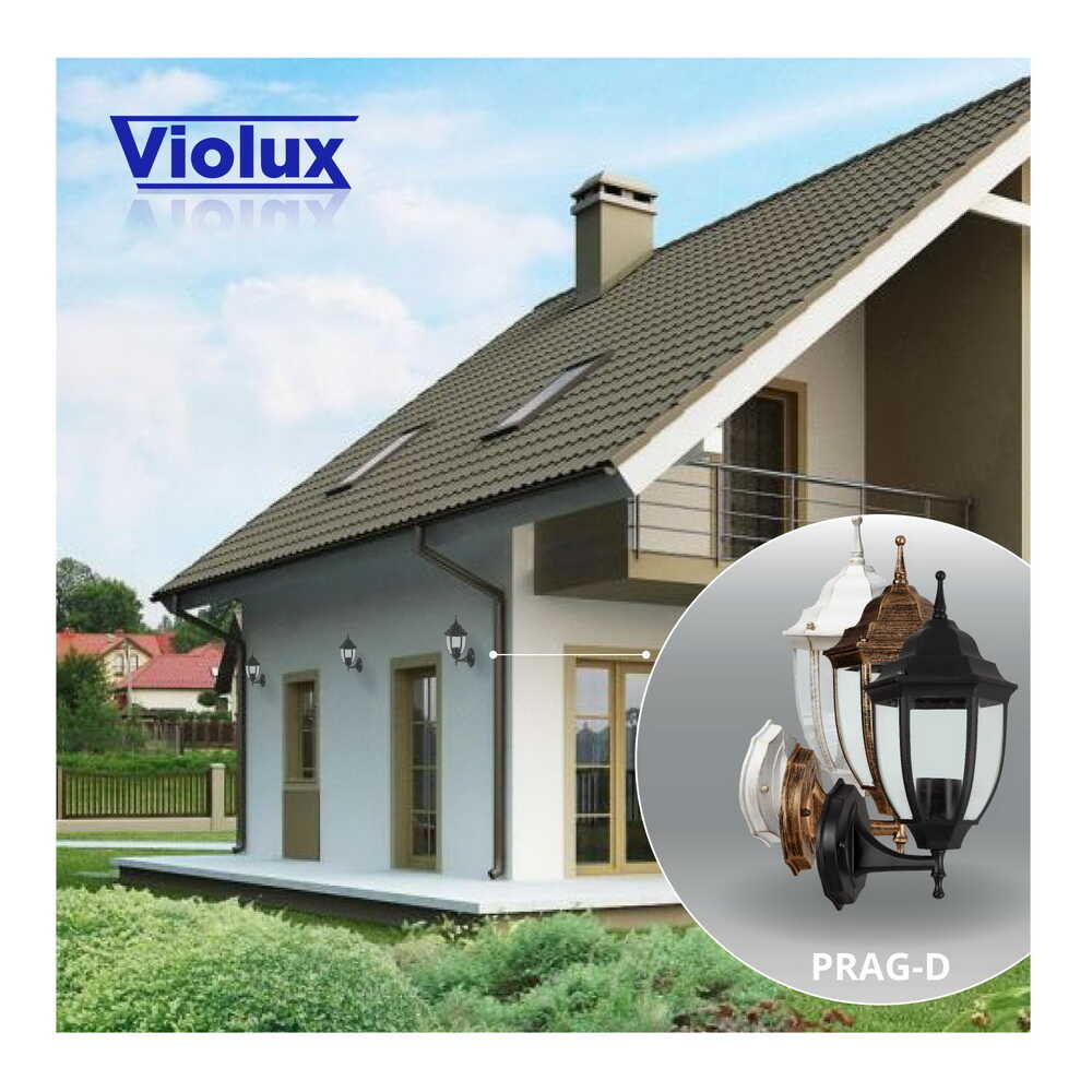 Світильник садово-парковий Violux Prag-D античний білий 60W Е27 IP44